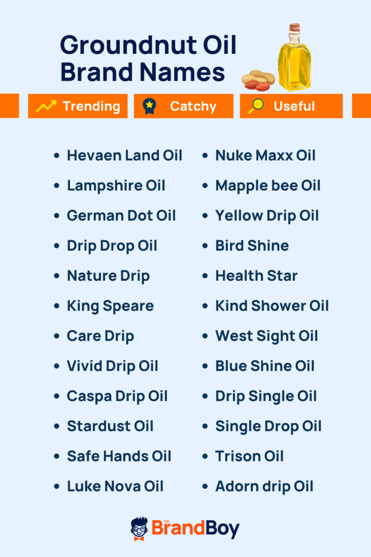 365+ Greatest Groundnut oil Model Names