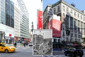 Destruction of Macy’s 60-year-old ‘shopping bag’ billboard in NYC’s Herald Square gets delayed
