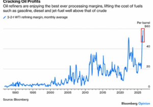 This is never let good crisis go to waste in action refiners laughing to bank while pump prices stay high.