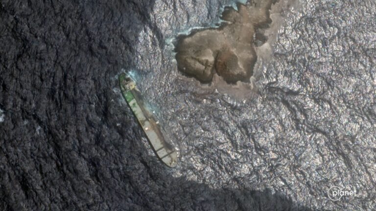 Oil leak spreads from a sanctioned tanker grounded off Oman, images show