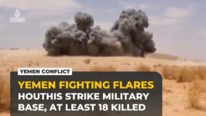 Houthis hit Yemeni government training camp with missiles, at least 18 killed